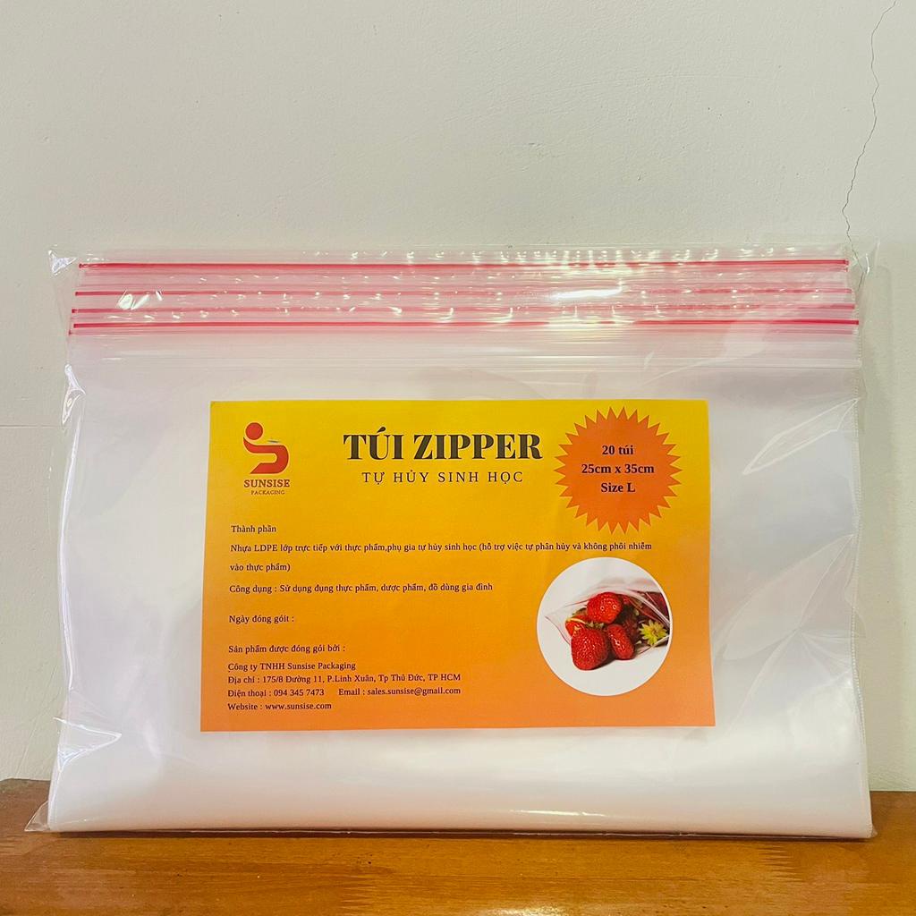 Túi Zipper Tự Hủy Sinh Học- 20 túi/Bịch
