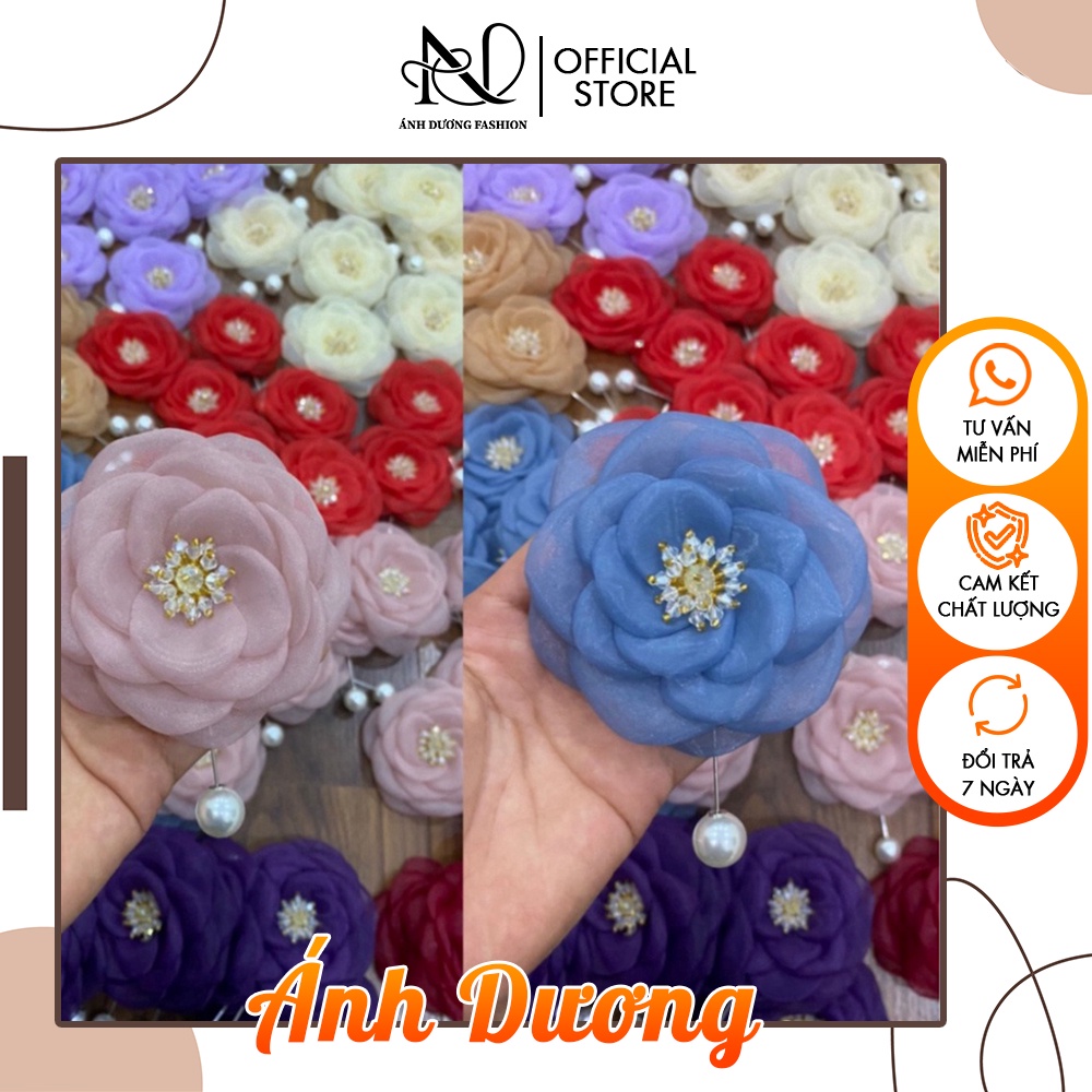 Hoa Voan Cài Áo Cao Cấp - Hoa Hài Áo Kim Trâm, Ghim Cài Nhiều Màu - AD044