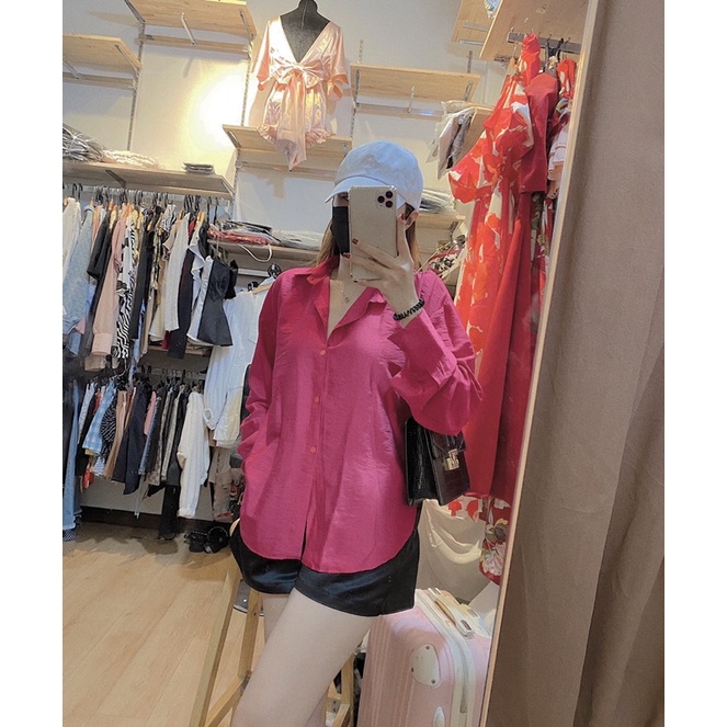 Set áo sơ mi + quần short phồng đen