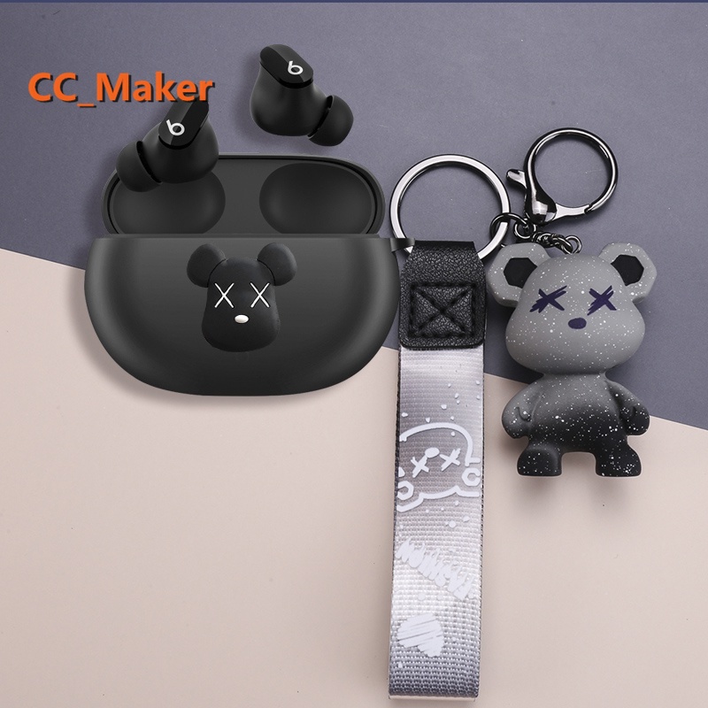 Vỏ bảo vệ hộp sạc tai nghe bluetooth bằng silicon mềm chống sốc gắn móc khóa hình gấu Kaws hoạt hình Spirited Away Briquettes Beats Studio Buds