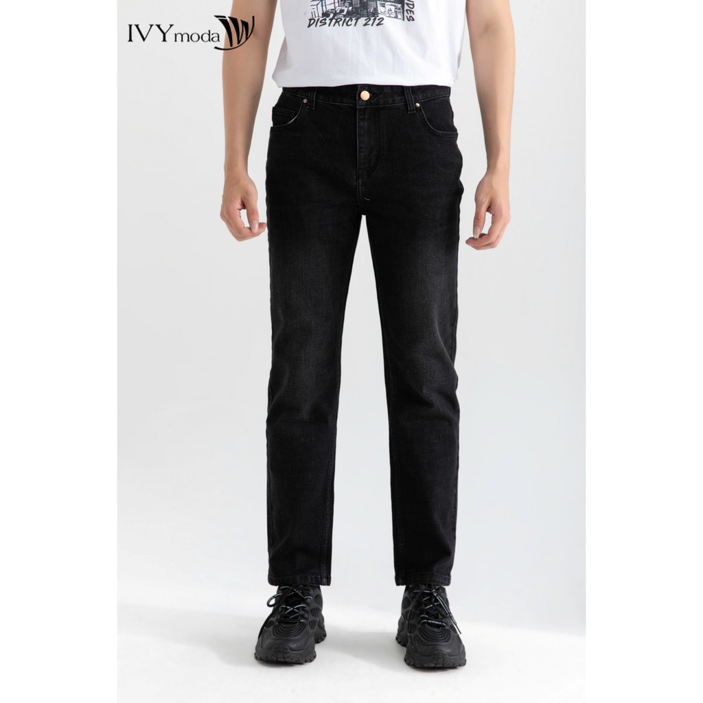Quần jeans nam đen Slim fit IVY moda MS 25E2608 | BigBuy360 - bigbuy360.vn