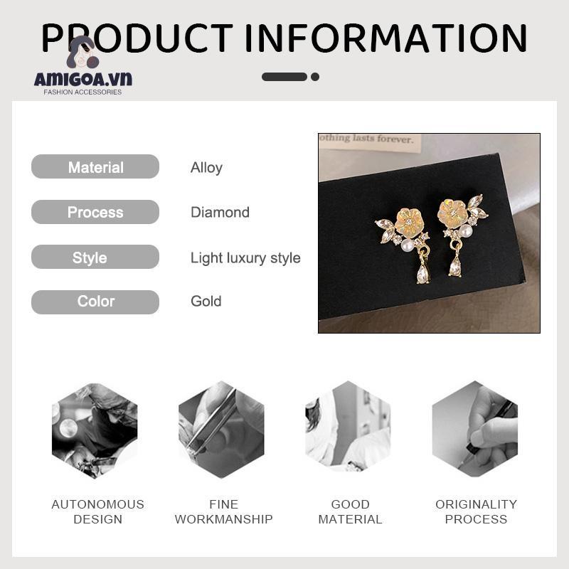 ✨✨ Bông Tai Hình Hoa Đính Ngọc Trai Cao Cấp Phong Cách Pháp Cổ Điển Dành Cho Nữ