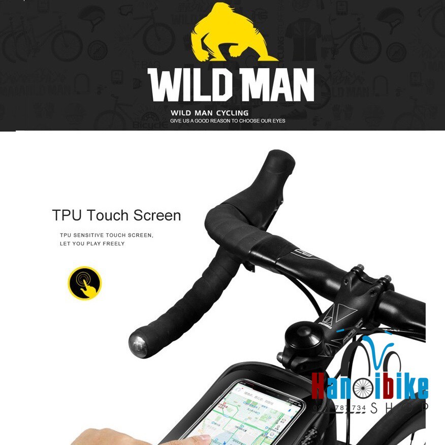 Túi khung đơn trên xe đạp Wildman dùng được điện thoại