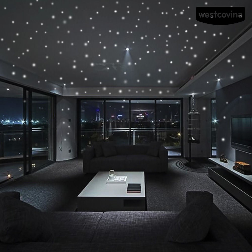 Set 407 Miếng Dán Dạ Quang Trang Trí Tường Hình Ngôi Sao