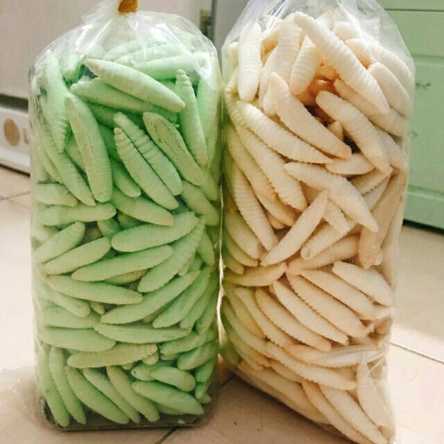 500g bánh con sâu xanh 35k