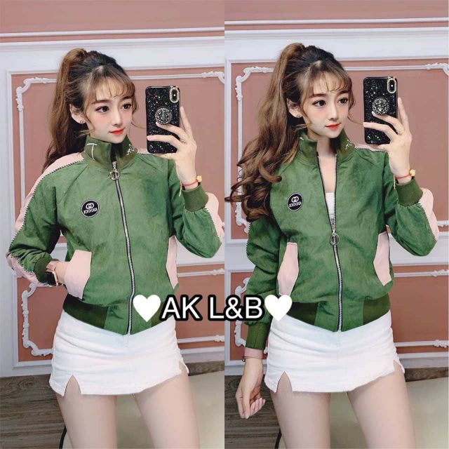 Áo khoác da tay phối kim sa