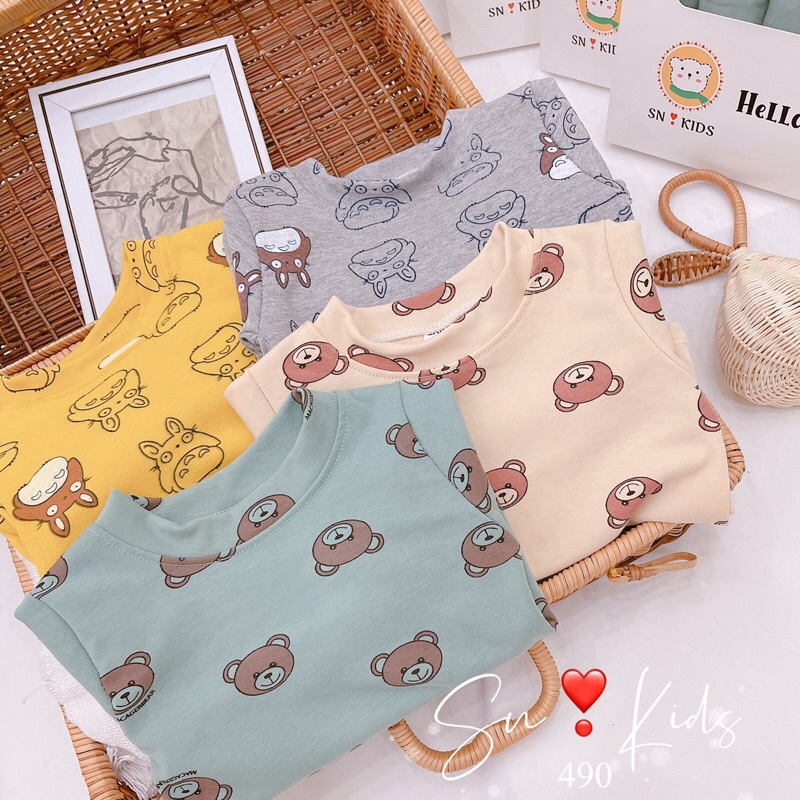 Áo Nỉ Loại Hộp,  Áo Nỉ Cotton Co Giãn, Chất Zip Hàn Mềm Mịn Cổ 3 Phân Cho Bé Trai, Bé Gái Hoạ Tiết Gấu, Thỏ - 4 màu