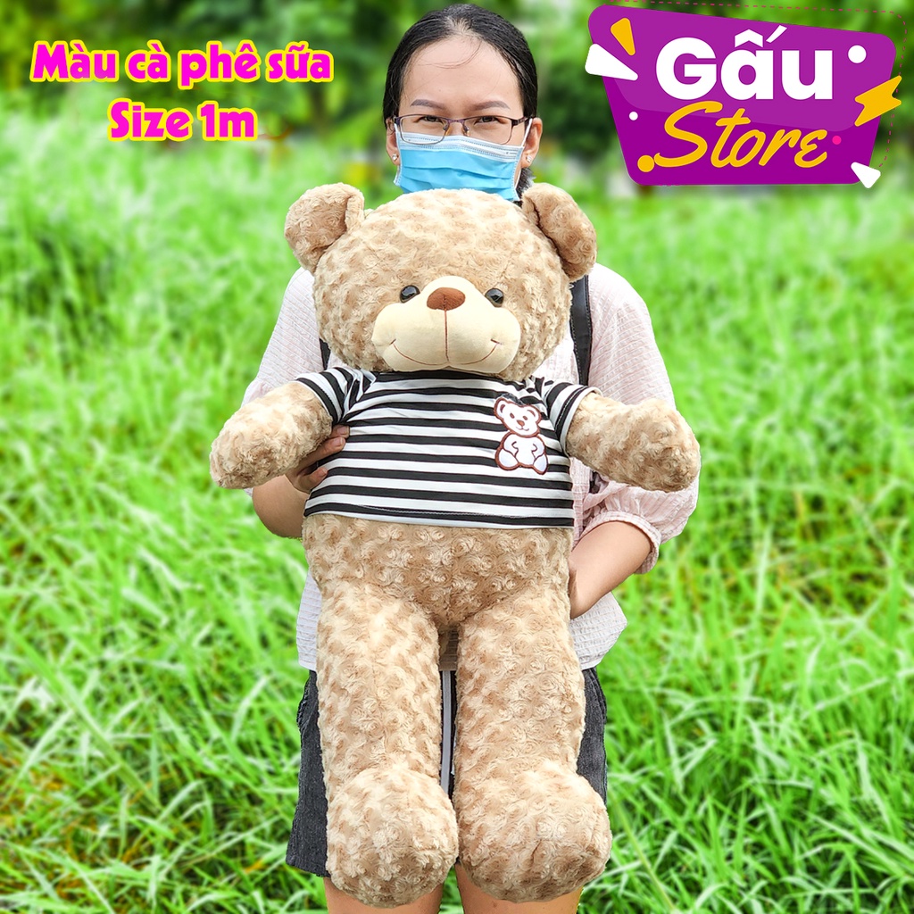 Gấu bông Teddy lông xoắn mềm mịn nhồi bông cao cấp, size nhí, size 80cm, size 1m
