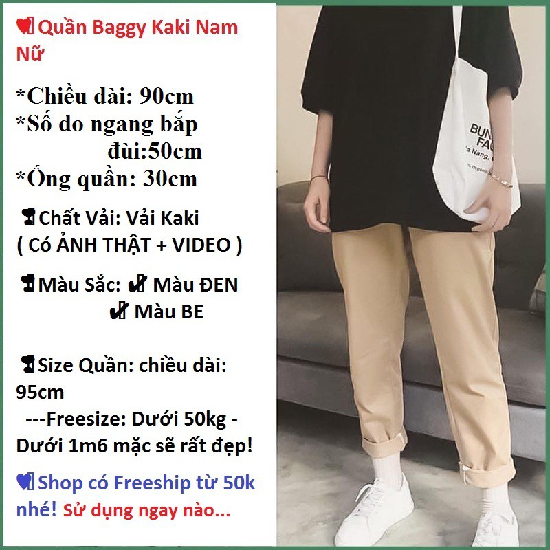 Quần Baggy Kaki Nam Nữ Ống Rộng Quần Kaki Unisex Cạp Chun Chất Vải Mềm Freesize Hàng Cao Cấp