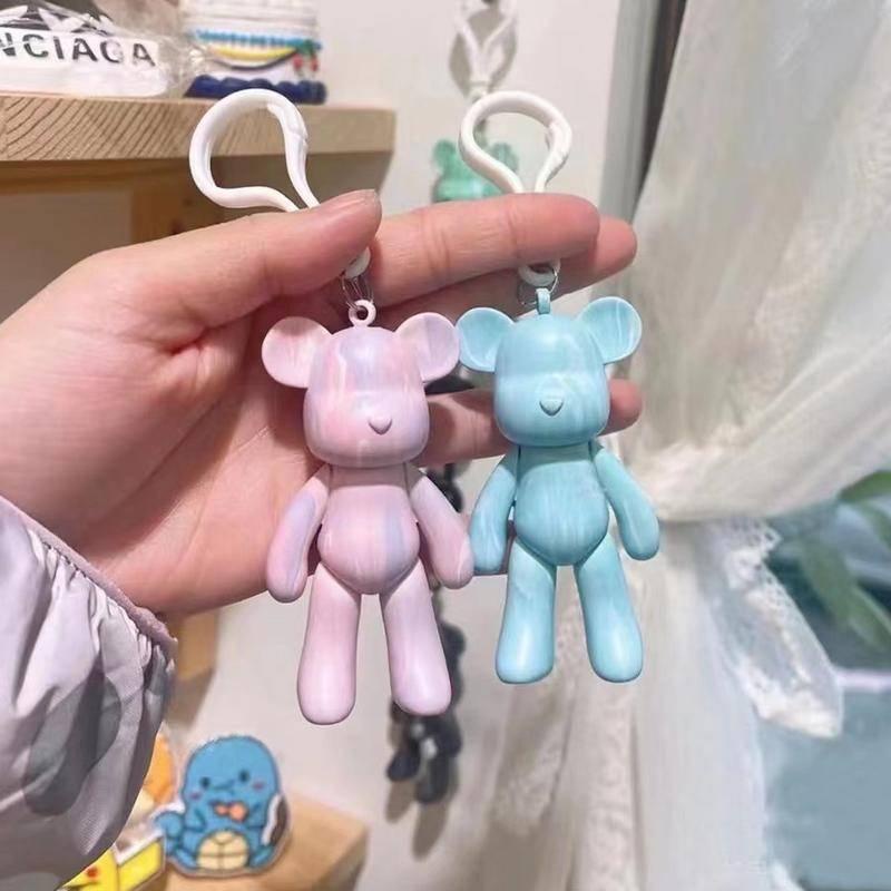 Móc Khóa Gấu Chất Lỏng Mới Mặt Dây Chuyền Gấu Bạo Lực Dễ Thương Tự Làm Sơn Màu Đồ Chơi Graffiti