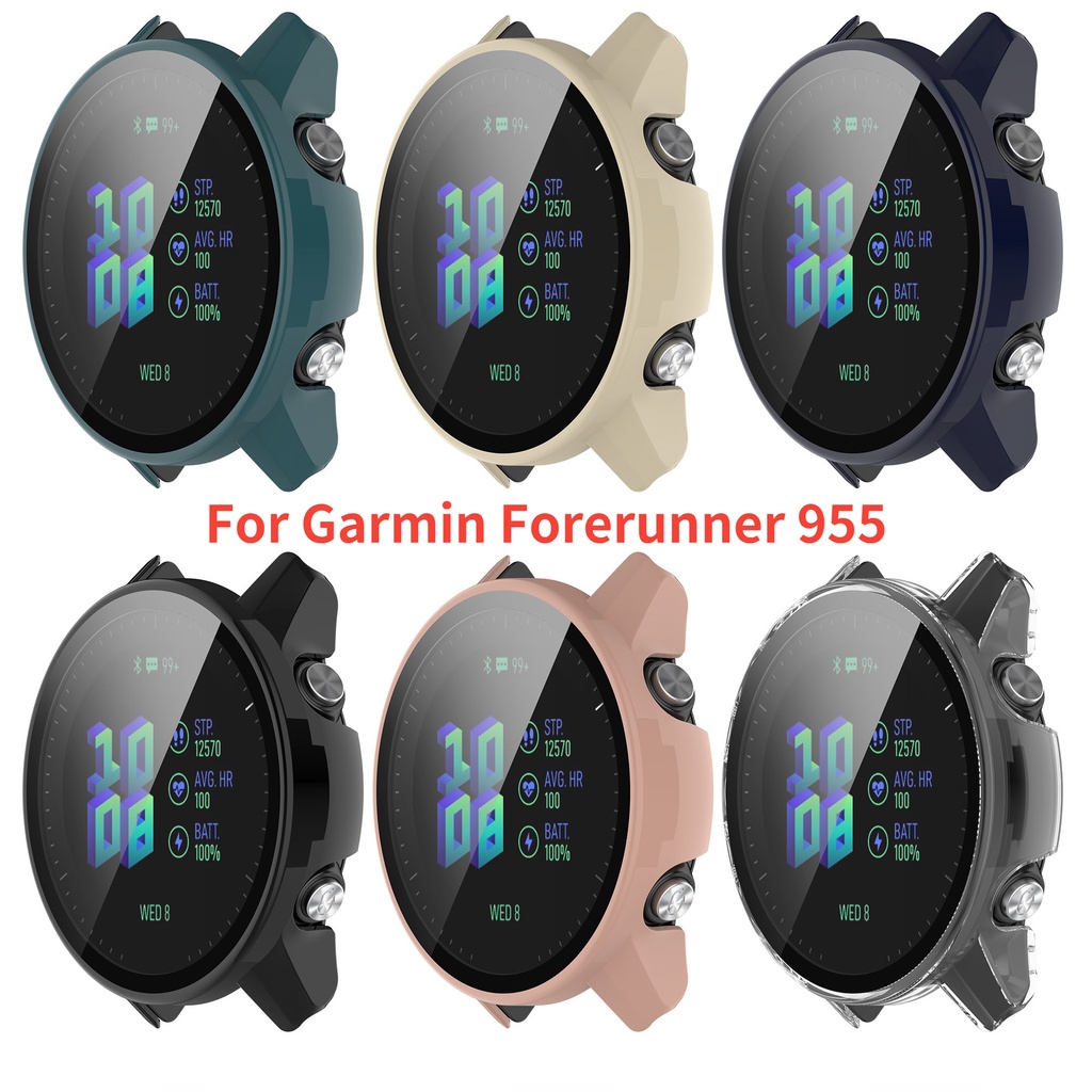 Ốp Bảo Vệ Toàn Diện + Kính Cường Lực Cho Đồng Hồ Garmin Forerunner 955 F955