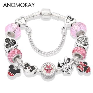 Vòng đeo tay xỏ hạt hình Mickey / Minnie đáng yêu
