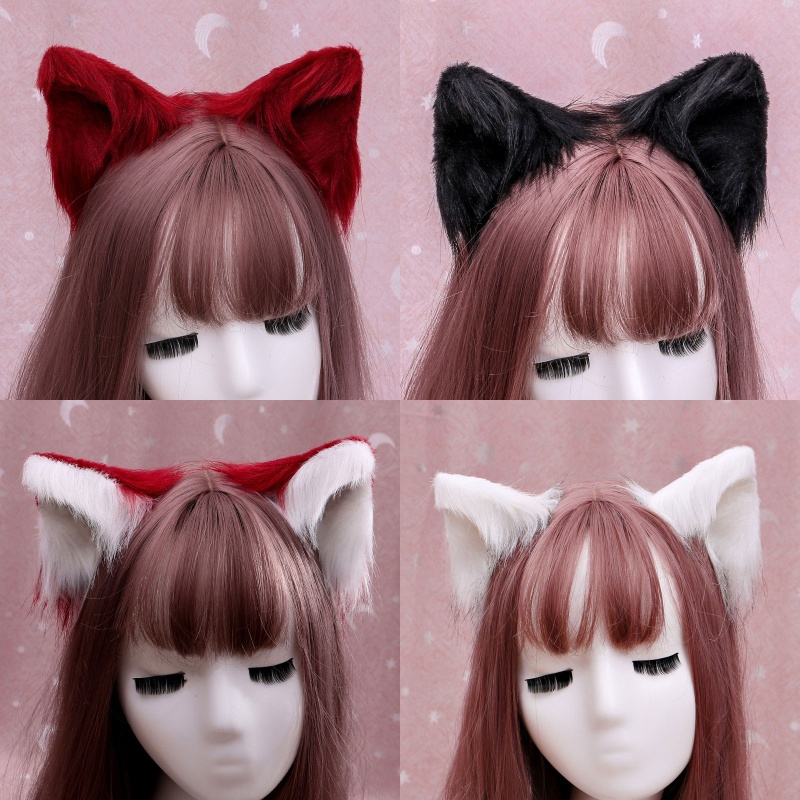 Cài tóc tai mèo phối lông dễ thương thích hợp cho nữ