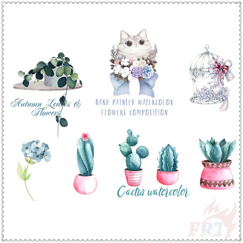 ❀ Sticker Dán Trang Trí Hình Cây Xương Rồng Xinh Xắn ❀ Set 6 Tấm Sticker Dán Trang Trí Thời Trang