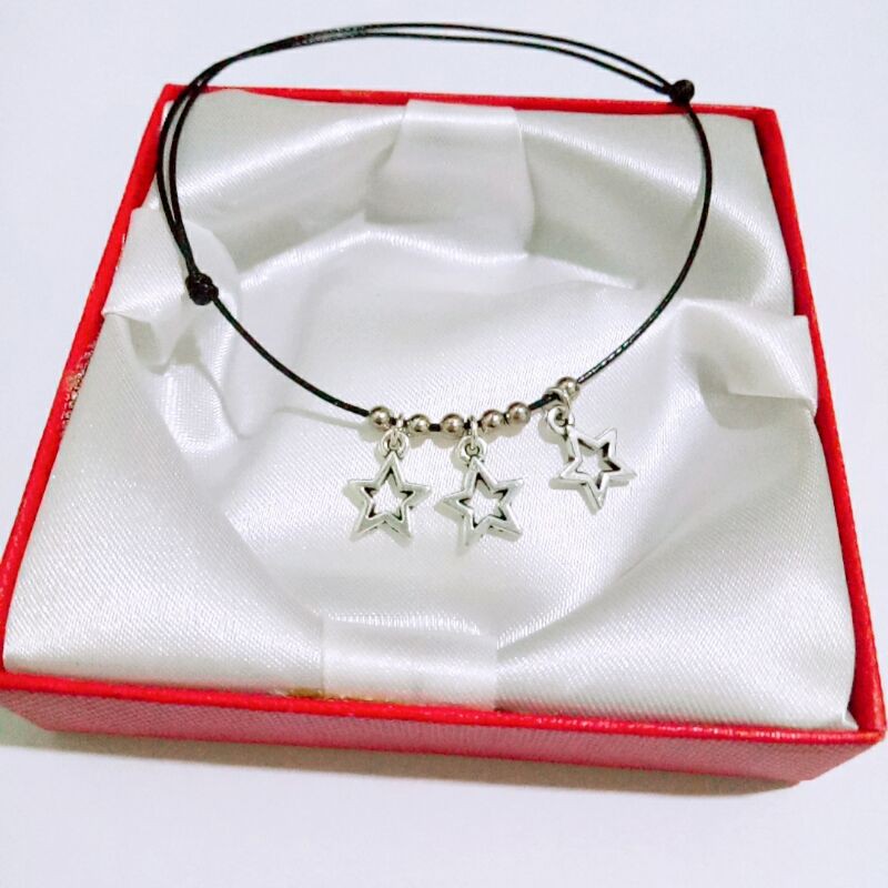 Lắc chân dây da bóng cao cấp kèm mặt hình ngôi sao 🌟 Sỉ phụ kiện 1K