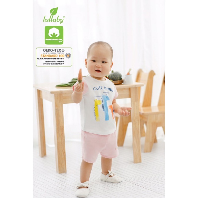 Bộ cộc tay bé trai, bé gái Lullaby chất cotton