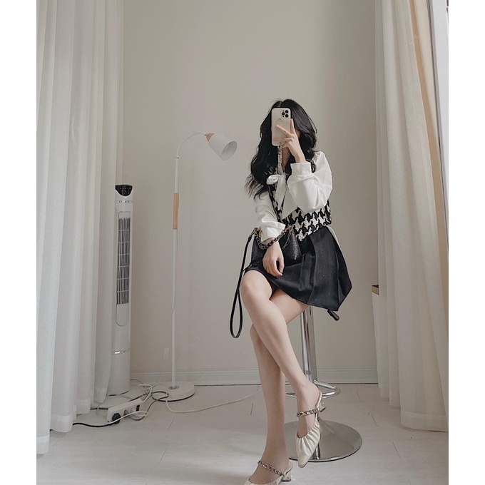 Set áo sơ mi + gile kèm chân váy siêu rẻ