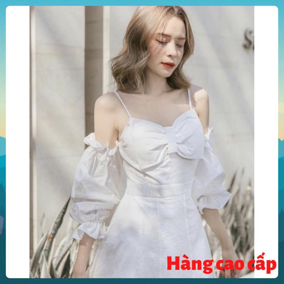 (Hàng cao cấp) Đầm dạo phố rớt vai nơ ngực cute hết nấc - Danar Dress | BigBuy360 - bigbuy360.vn