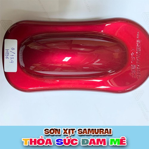 Chai sơn xịt, sơn xe Samurai H138 màu đỏ candy R4L 400ml chính hãng - Nhập khẩu Malaysia