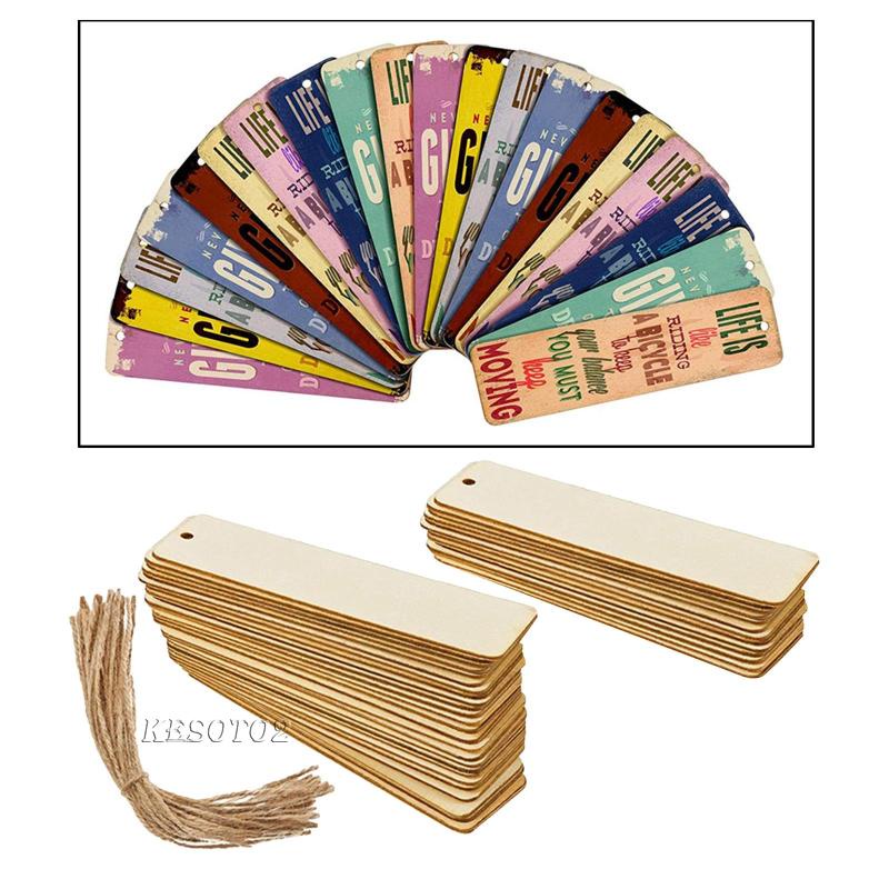 Set 2 / 36 Thẻ Gỗ Hình Chữ Nhật Đánh Dấu Trang Sách Tiện Dụng