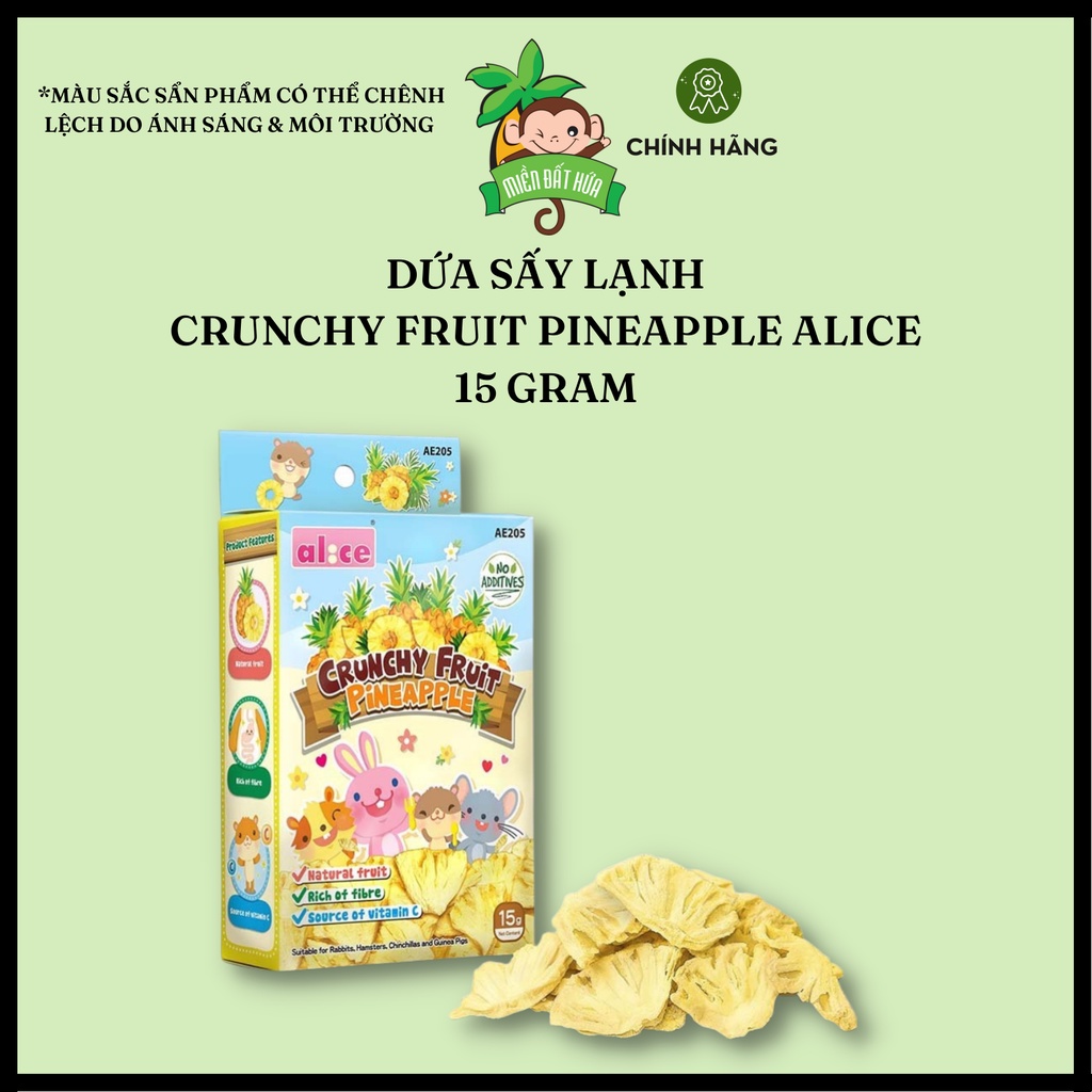 Ăn dặm thỏ bọ - Trái cây & rau củ sấy lạnh chính hãng Alice nhiều loại dành cho hamster, thỏ, bọ, chinchilla, rat,...