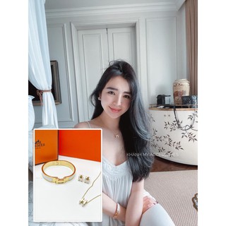 Combo H H Cao cấp ( khuyên + chocker ) ❤️ Khuyên tai H , Chocker H, khuyên vòng hot hit