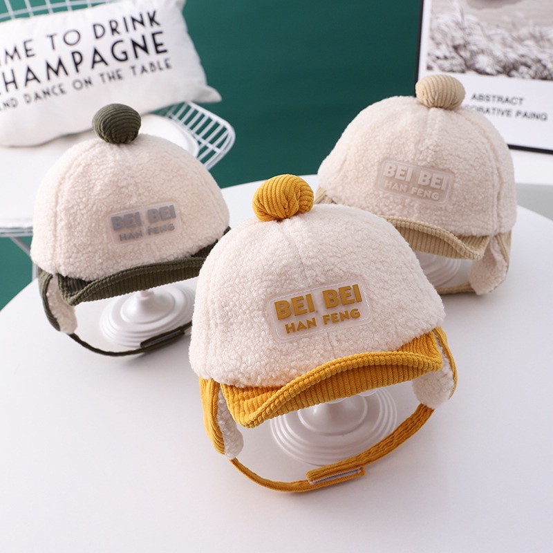 Mũ lưỡi trai che tai giữ ấm thời trang thu đông cho bé