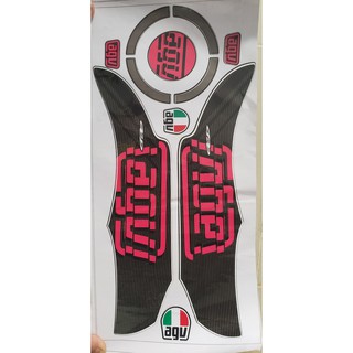 Tem decal dán nón Fullface Agv đỏ