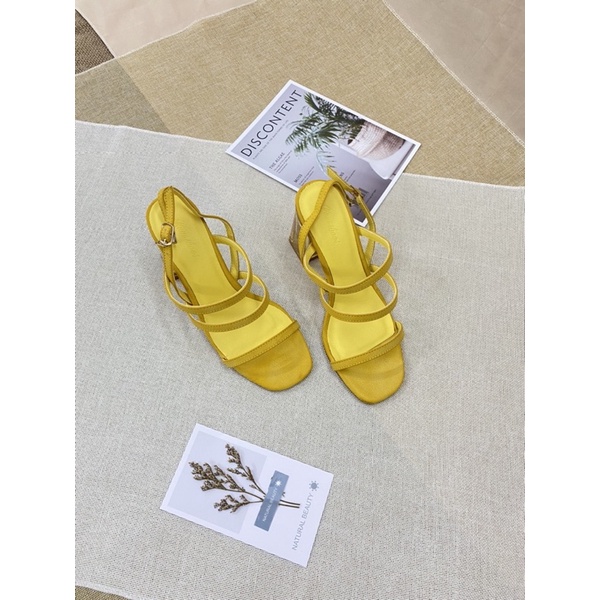 Giày sandal nữ cao gót quai 3 dây mảnh thời trang gót trong cao 8cm hàng vnxk