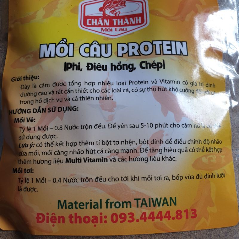 [Mã FAXANH245 giảm 10K đơn từ 50K] Combo 2 gói Mồi câu Protein / Mồi câu Chấn Thành : chuyên phi , điêu hồng , chép