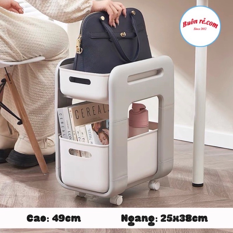 Kệ xoay 360 độ Hokori 5588, kệ trượt đa năng có bánh xe, kệ đựng đồ phòng tắm nhà bếp đa năng