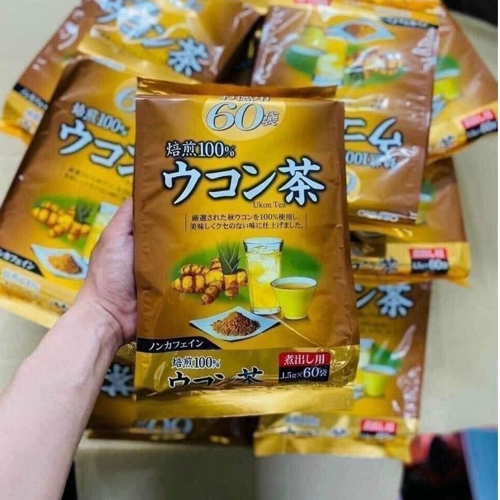 Trà nghệ Ukon Tea Orihiro Nhật Bản 60 gói - Trà nghệ giúp giải độc gan, bài tiết độc tố, phục hồi chức năng gan, tụy