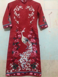 ÁO DÀI CÁCH TÂN ( Vải gấm Hà cúc)