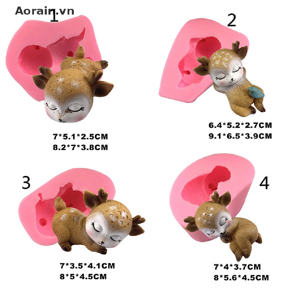 Khuôn Làm Bánh Chất Liệu silicone Hình Chú Nai 3d Dễ Thương