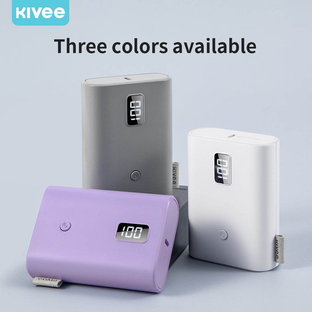 Sạc dự phòng KIVEE 10000mAh Macaron tích hợp 4 cổng sạc đèn LED