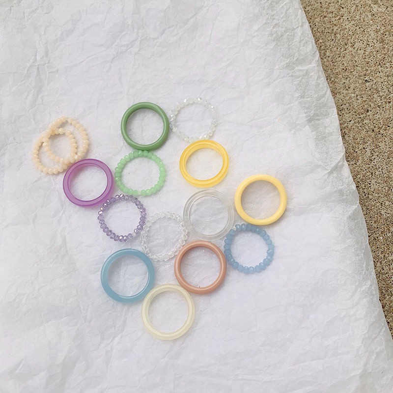Nhẫn Resin Màu Sắc Kẹo Ngọt Phong Cách Hàn Quốc 23434