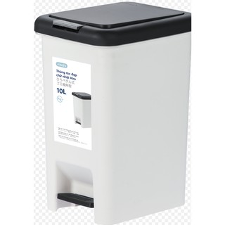 Thùng rác đạp chữ nhật Hiro 10L