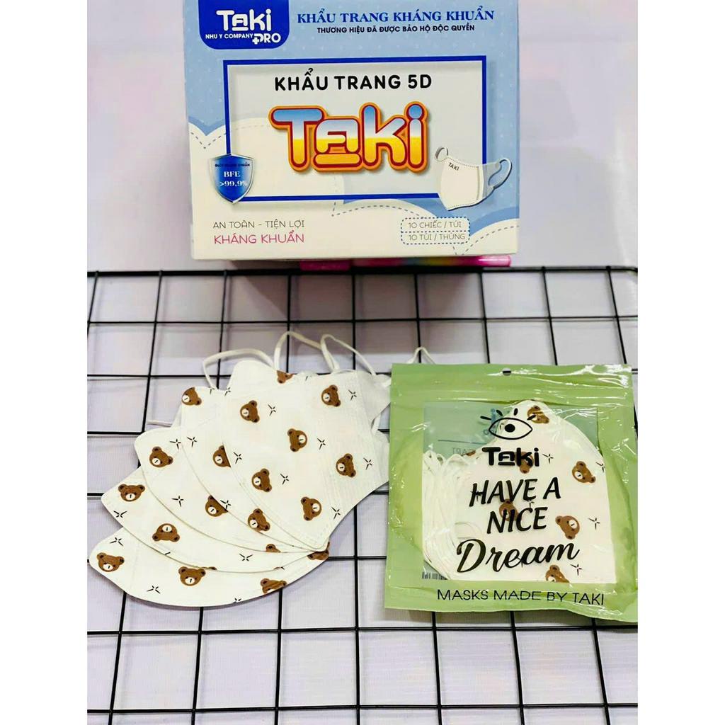 Khẩu Trang 5D TAKI cho Người Lớn Họa Tiết Dễ Thương Gấu LOTSO, MELODY, BUNNY