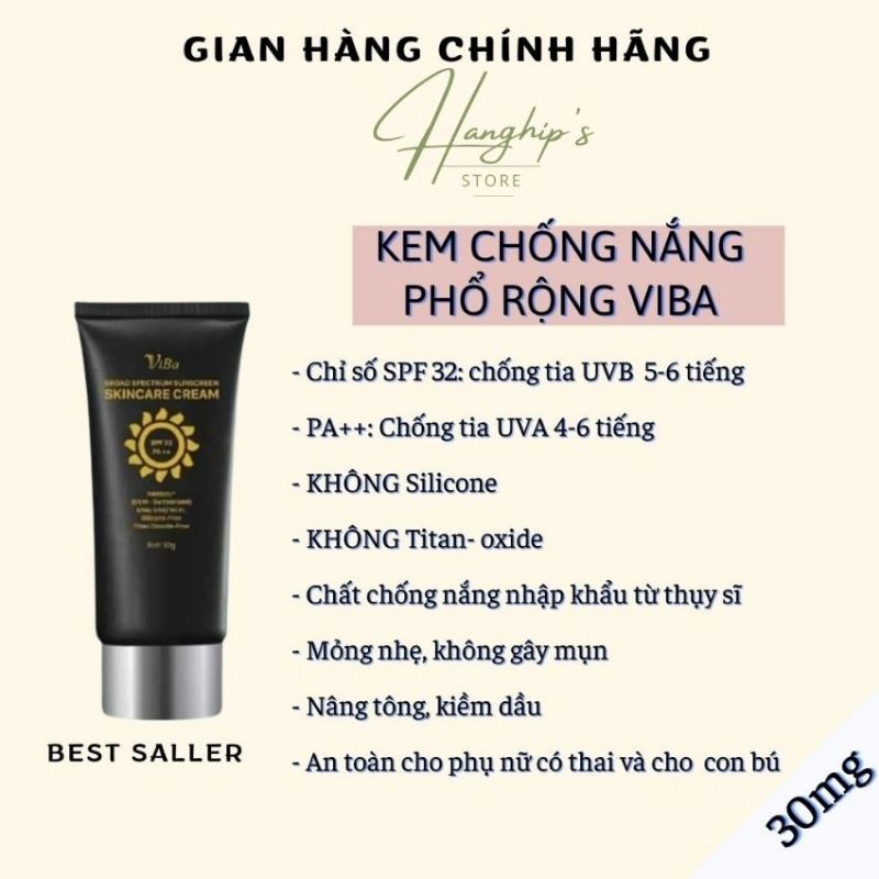 Kem chống nắng dưỡng da phổ rộng cho mọi loại da vật lý lại hóa học SPF 32, PA++