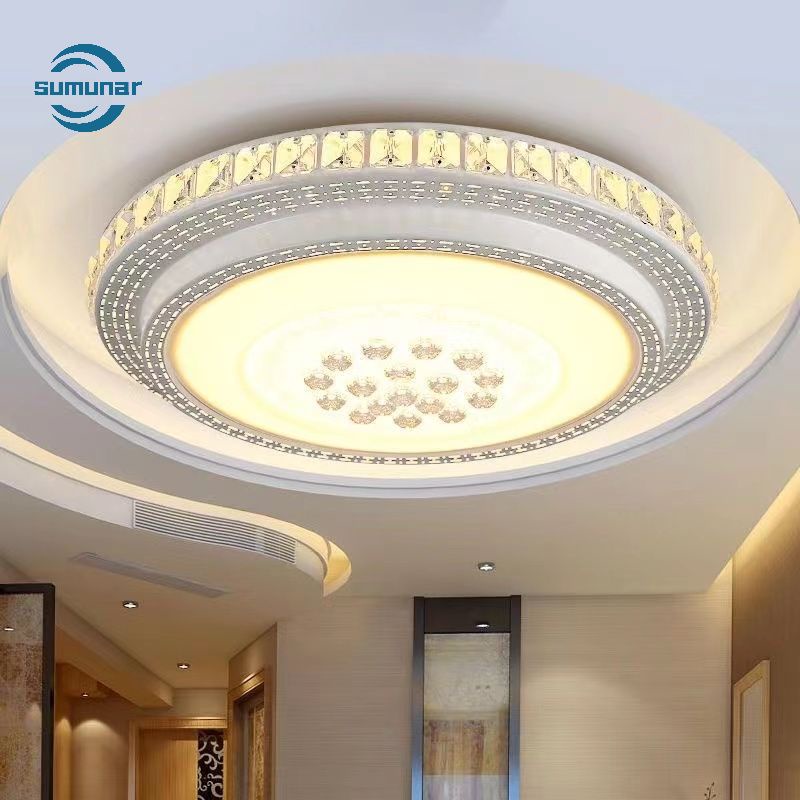 Đèn trần, Acrylic pha lê hai lớp 72W Ba chế độ chiếu sáng có điều khiển từ xa Bảo hành 12 tháng