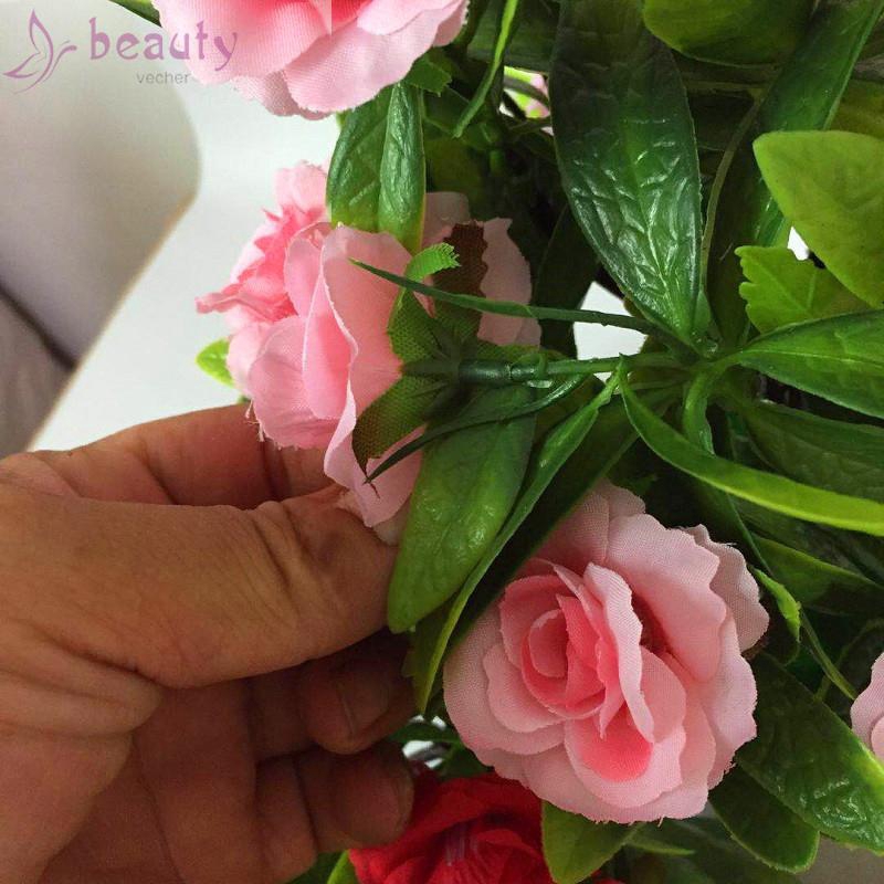 Chậu 12 hoa hồng giả để bàn trang trí vườn