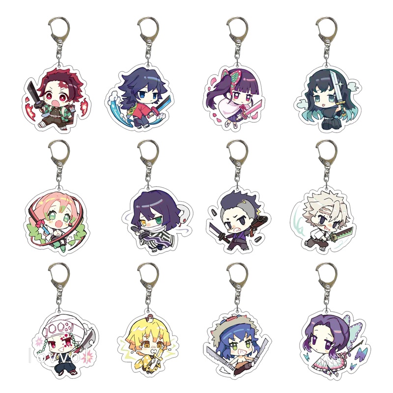 Móc Khóa Nhựa Acrylic Họa Tiết Hoạt Hình Demon Slayer Kimetsu No Yaiba Tanjiro Kamado Dễ Thương