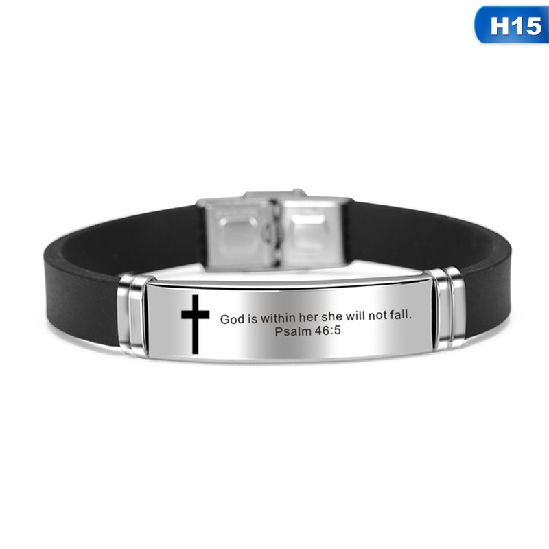 Vòng Tay Silicone In Câu Trích Dẫn Kinh Thánh Cho Nam