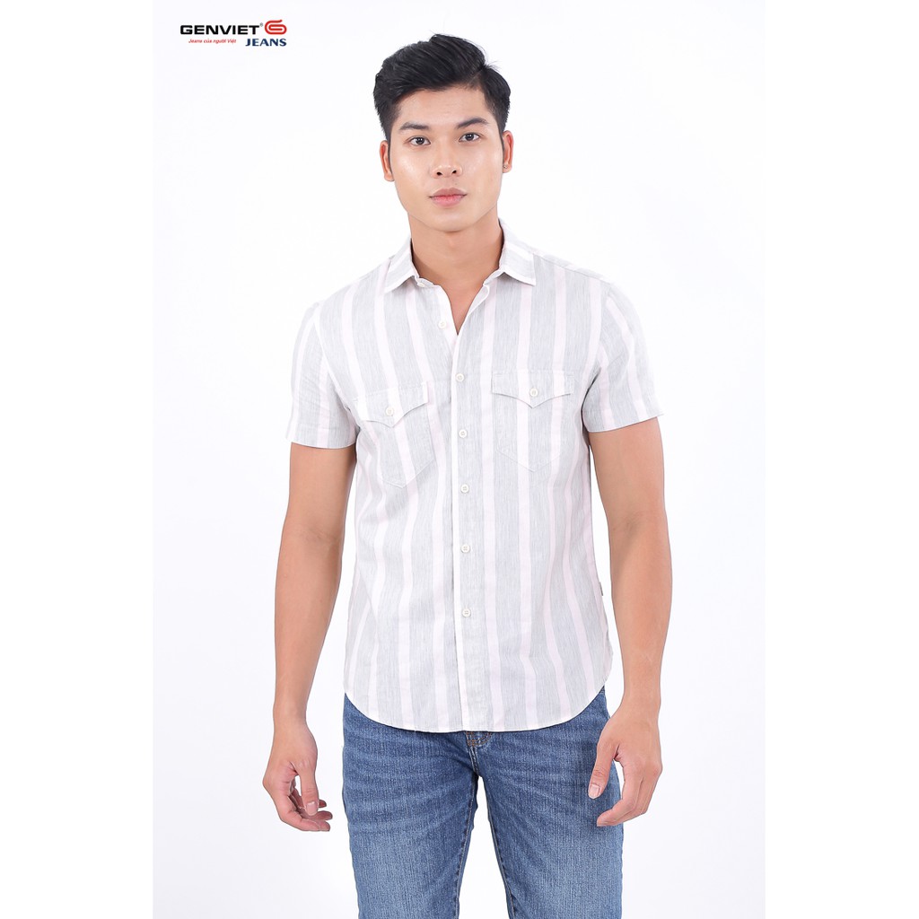 Áo sơ mi cộc tay nam T3321L416 GENVIET | BigBuy360 - bigbuy360.vn