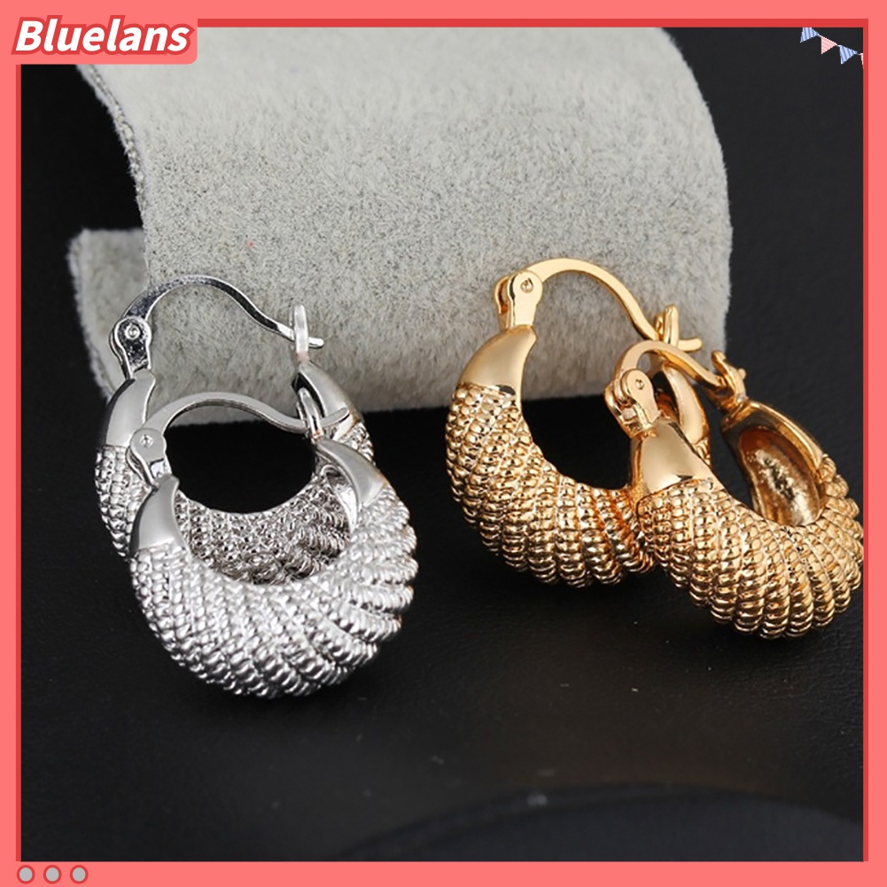 Hoa tai dạng vòng bản lớn mạ vàng/ bạc nổi bật thời trang