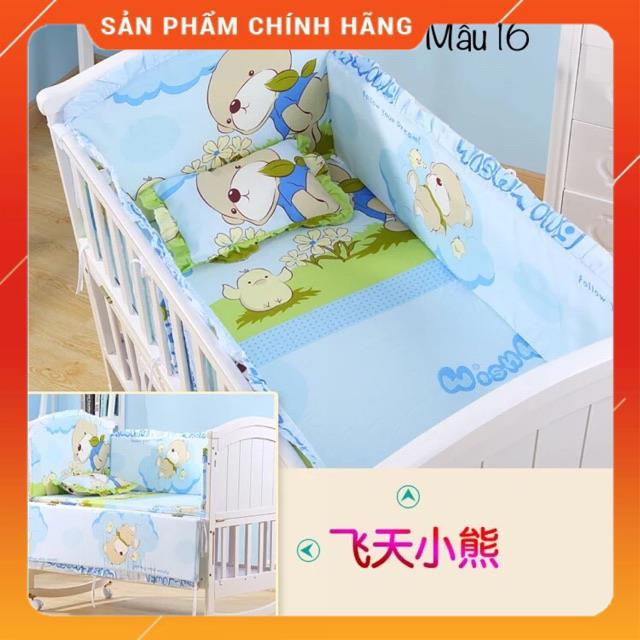 Bộ quây cũi kèm đệm và gối (mẫu gấu gà 16)