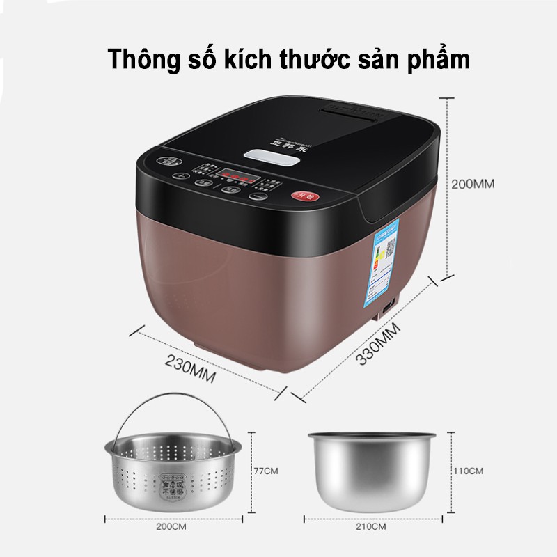 Nồi Cơm Điện Tử Tác Đường Đa Năng JIASHI (3L) Dành Cho Người Ăn Kiêng, Người Già, Người Tiểu Đường, Tim Mạch, Huyết Áp