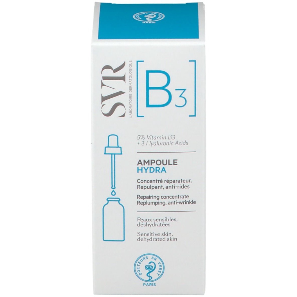 SVR B3 Serum [B3] Ampoule Hydra Tinh chất dưỡng ẩm, phục hồi và chống nhăn da 30ml
