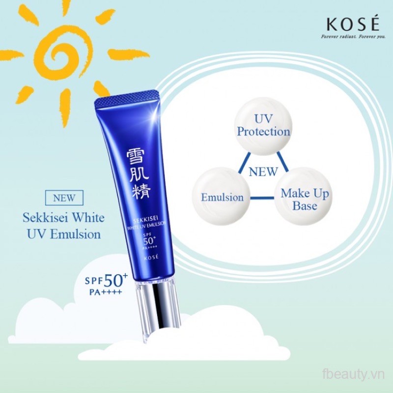 Sữa dưỡng ngày Kosé làm trắng&bảo vệ da Sekkisei White UV Emulsion SPF50+/PA+++