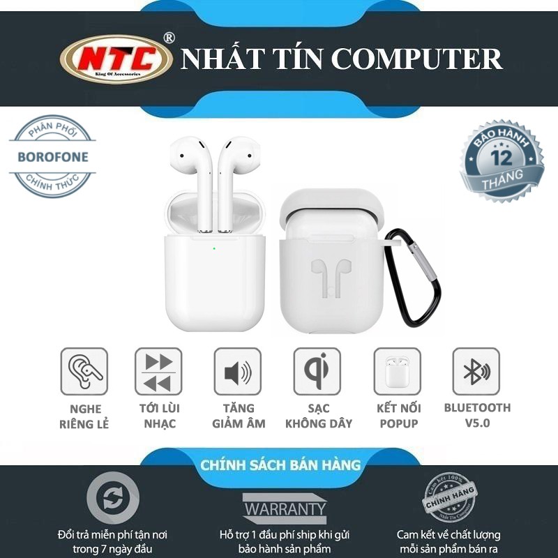 Tai nghe Bluetooth True Wireless Borofone BE30 Plus series V5.0, Kết nối tự động popup